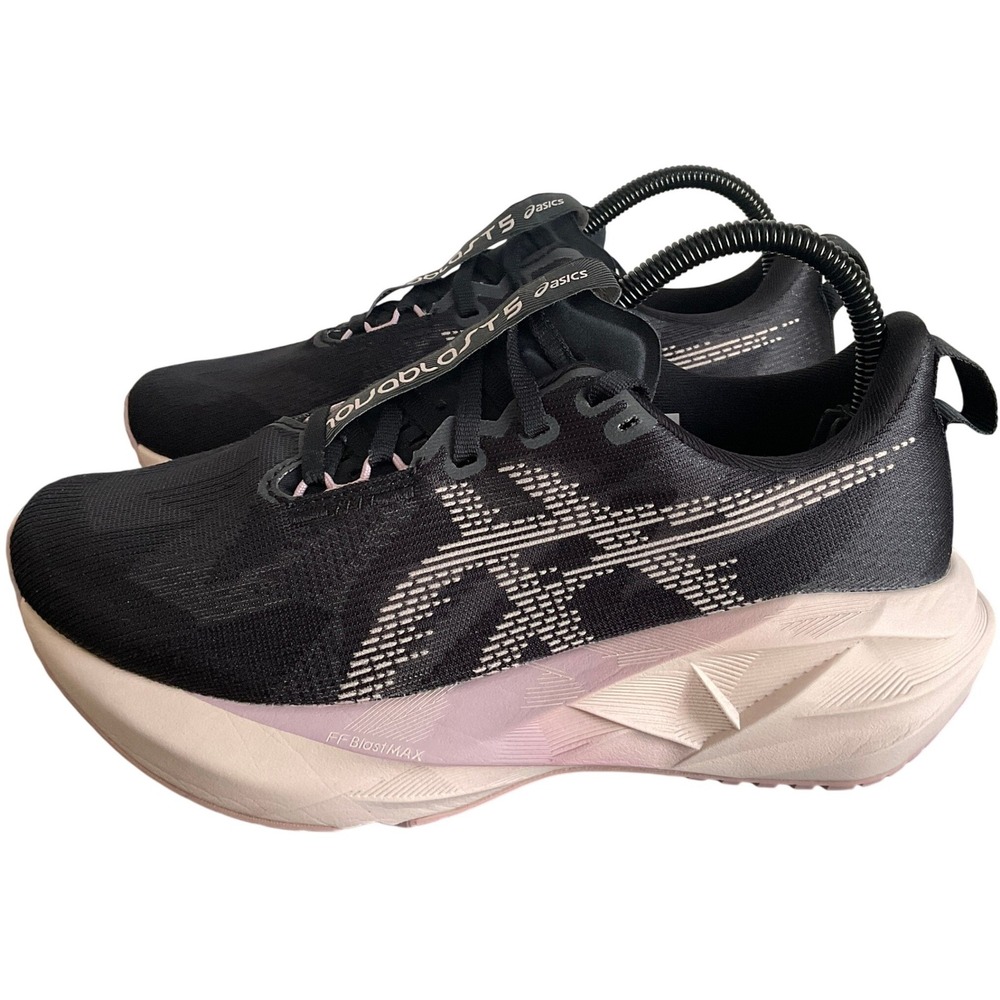 ASICS Novablast 5 Women's Running Shoes Black Pink 1012B765 Size 7 Sneakers